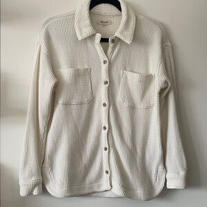 Madewell|Women’s Cream Waffle Knit Shirt jacket~Relaxed Fit|XXS|EUC